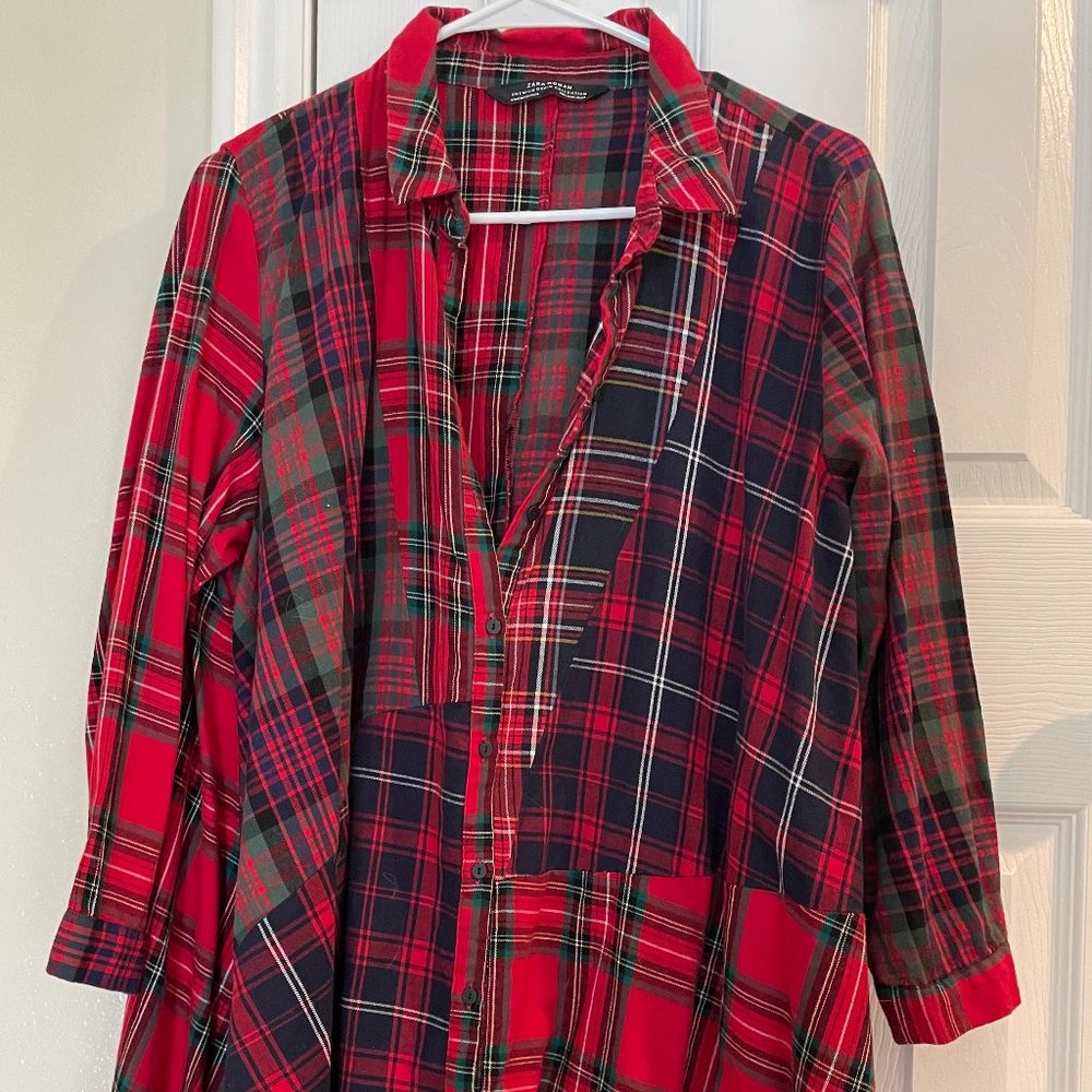 Zara Mixed Flannel Swing Dress